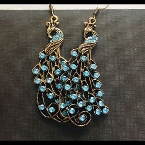 Large Peacock Earrings